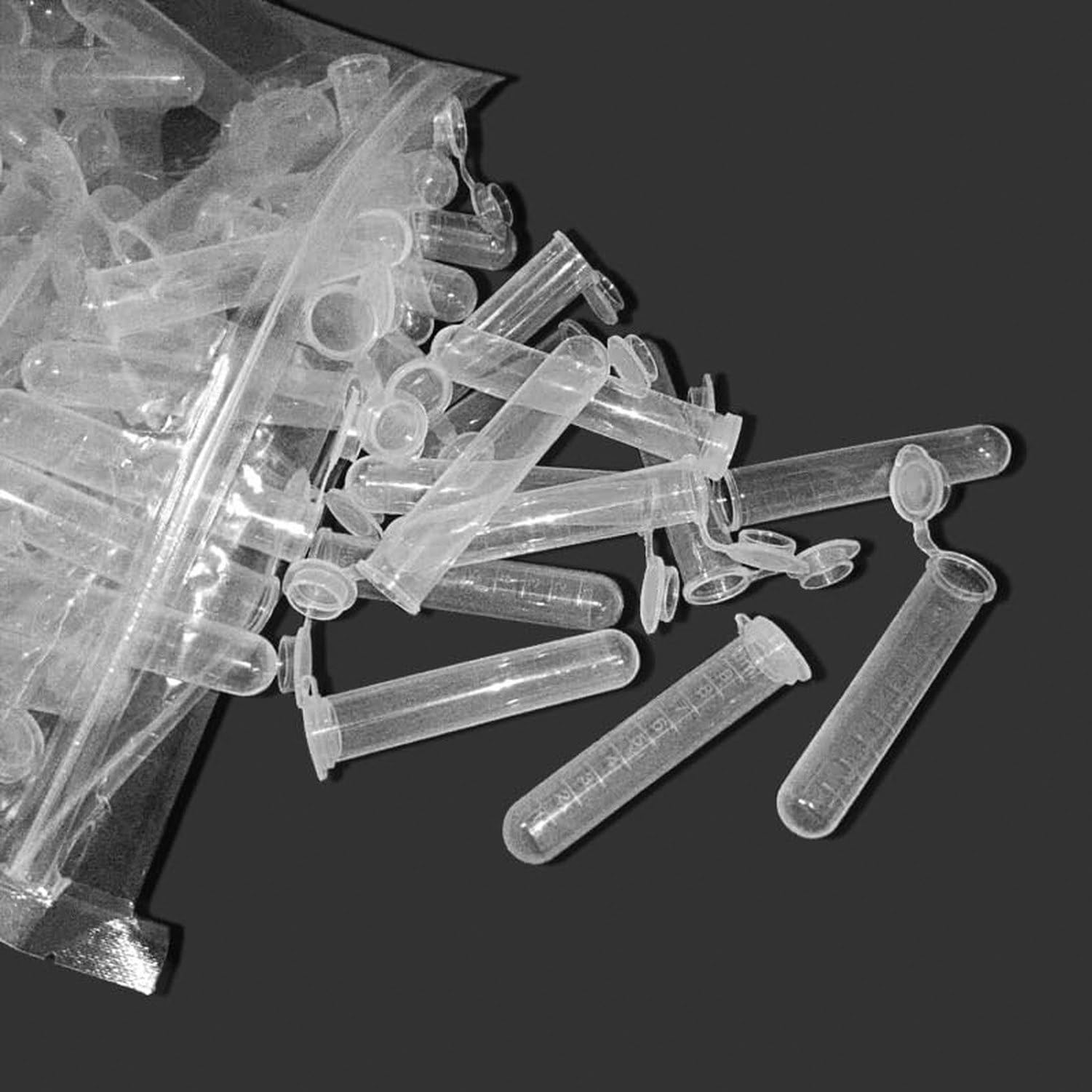 100 tubes 10 ml polypropylene tubes doigts avec bouchons laboratoire