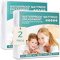 Vista 11 de Protector de colchón individual XL de 39 x 80 pulgadas de profundidad de 9 pulgadas de profundidad. Funda de colchón con somier, impermeable, suave