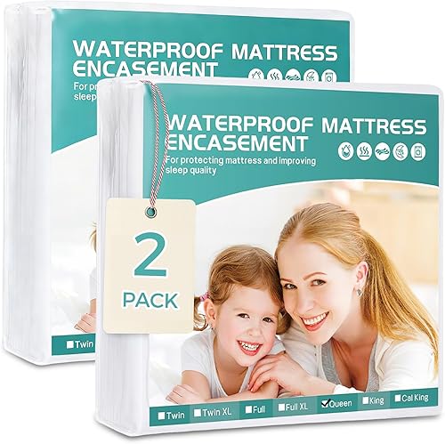 Vista 11 de Protector de colchón individual XL de 39 x 80 pulgadas de profundidad de 9 pulgadas de profundidad. Funda de colchón con somier, impermeable, suave