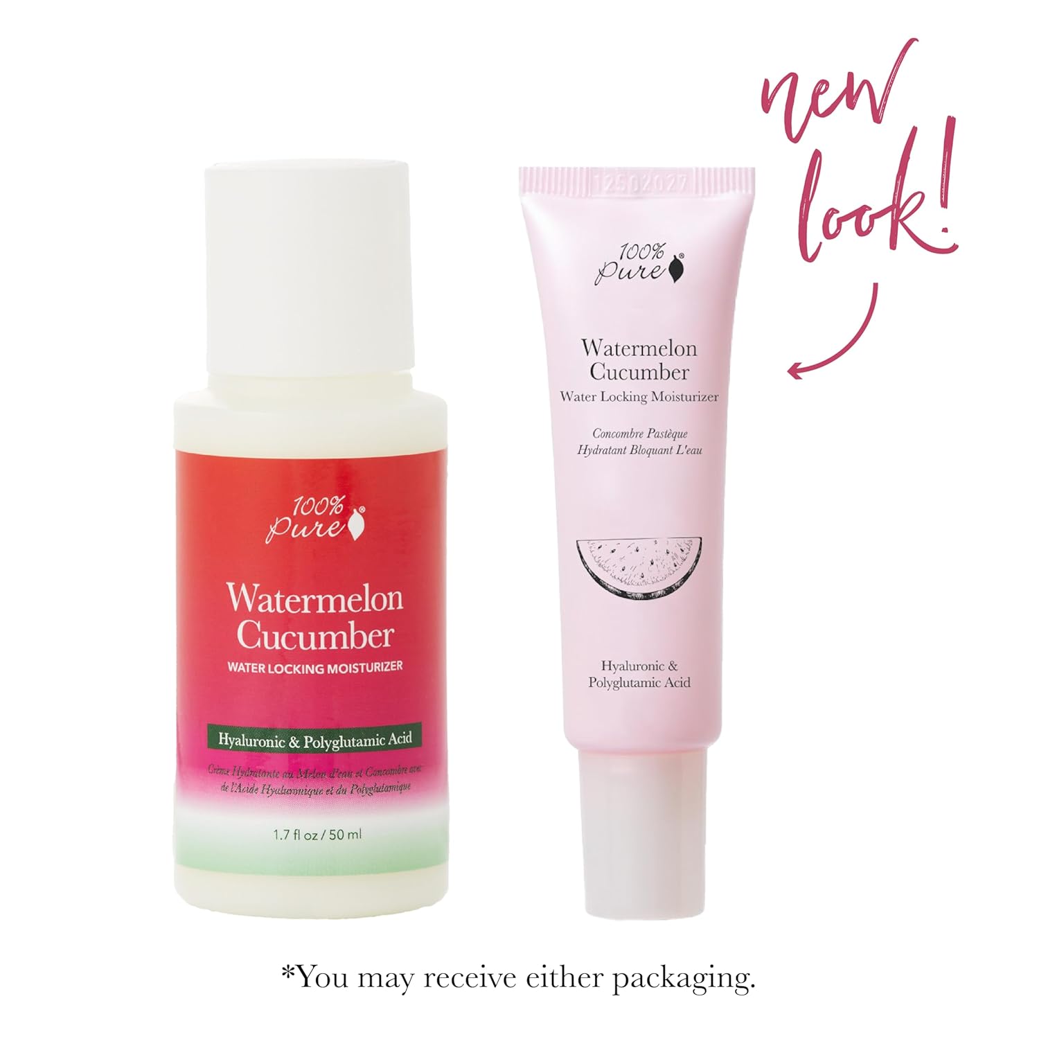 100% PURE Watermelon Cucumber Water Locking Moisturizer Natural Facial Hydration Boost with Hyaluronic Acid Replenishing Anti Aging Face Cream & Quenching Dry Skin Care Vegan - 1.4 fl oz - Image 3