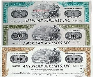 1975 RARE ORIGINAL 1970's"AA" AIRLINE BONDS! LAGUARDIA AIRPORT NYC! AVIATION GEMS! Crisp About Uncirculated (Very Clean and Crisp) $100 to $25,000 AU