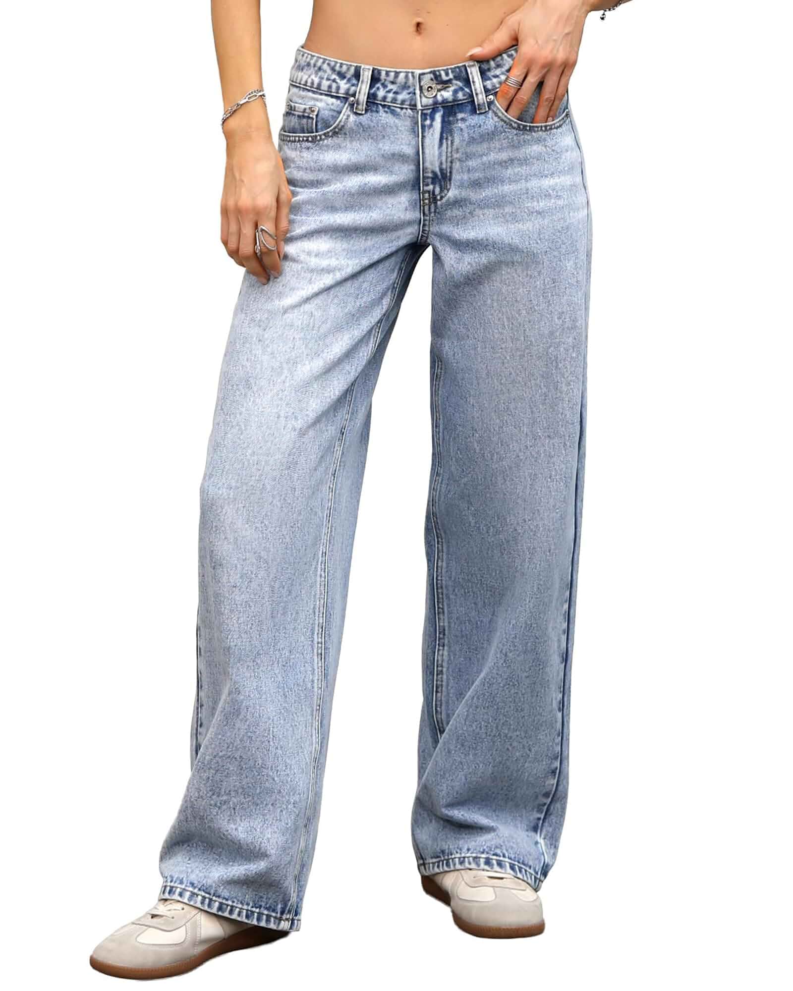 Women's Low Rise Baggy Jeans Stretchy Straight Leg Denim Pants Low Stretchy, Y2k Style, Wide Leg Jeans, Boyfriend Jeans for Women, Loose Fit, 2026 Fashion Trendy Outfits Style