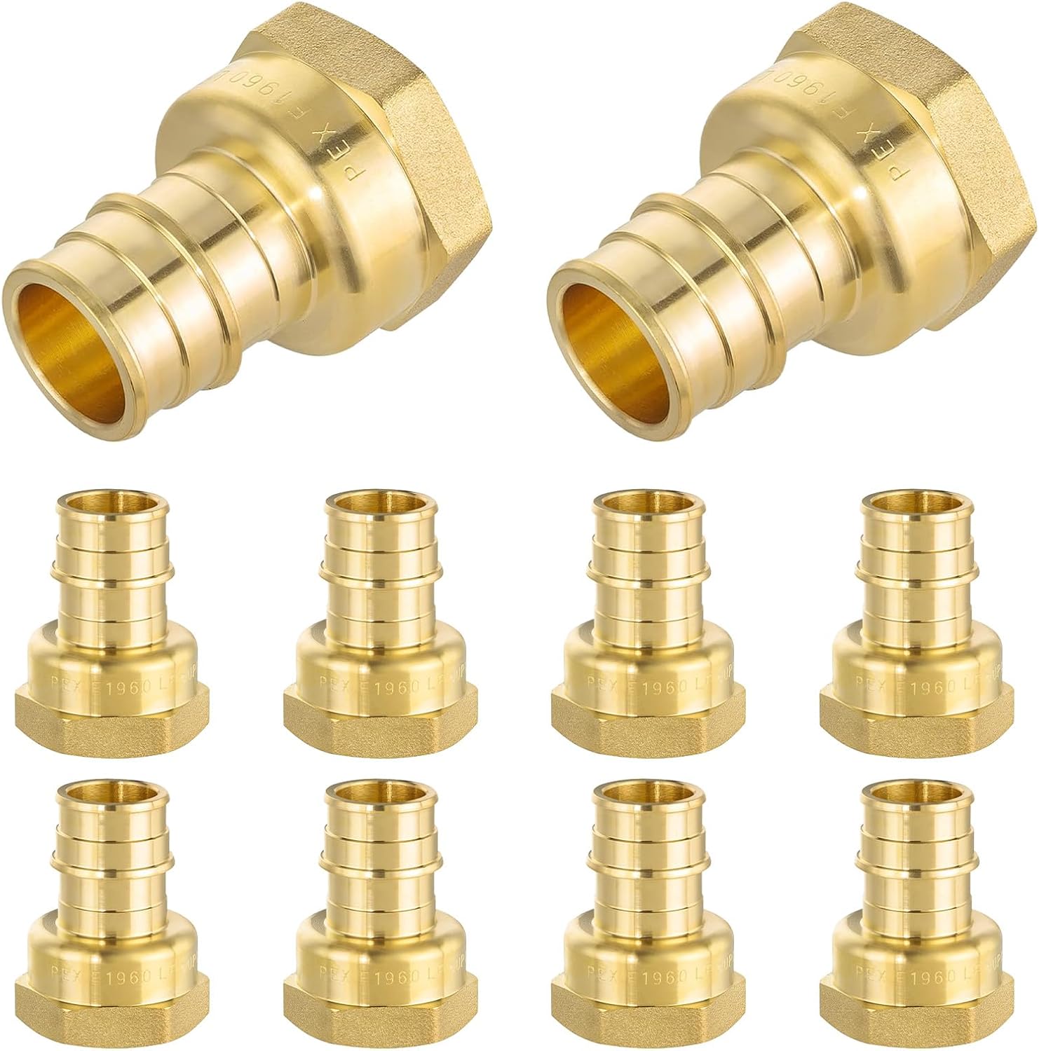 10-Pack HeSun PEX-A FNPT Adapter Fitting, 3/4" NPT Female x 3/4" PEX-A Expansion Adapter, ASTM F1960(PEX1960178)