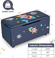 Vista 7 de HONEY JOY Caja de juguetes de madera para niños, baúl grande 2 en 1 de almacenamiento de juguetes con asiento acolchado acolchado, asas