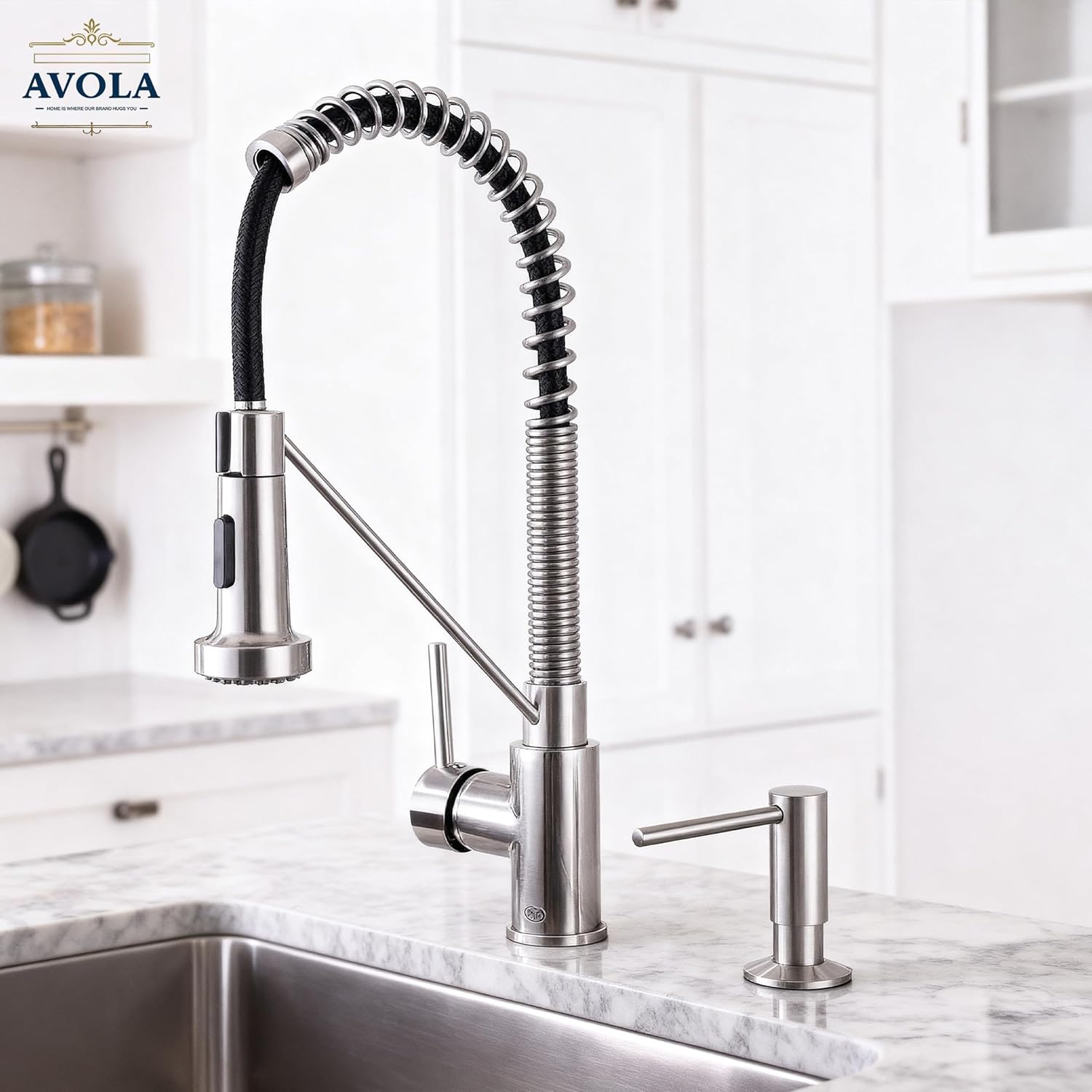 Built in Sink Soap Dispenser, Spot Resist Solid Brass De Mounted