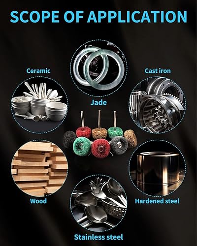 Miniatura 8 de Rocaris - 50 piezas de ruedas abrasivas de pulido, ruedas abrasivas de 1 pulgada para herramientas rotativas de 18 (3 mm) de vástago, 120Grit,