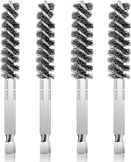 4 Pack Golf Club Hosel Brush, Stainless Steel Wire Brush Cleaning Tool with Hex Shank Handle for Wood and Iron Golf Clubs, Compatible with Electric Drill