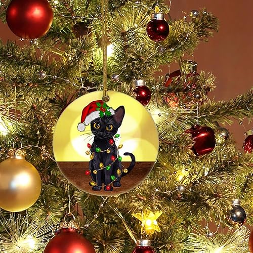 Miniatura 10 de Adorno de Navidad para decoración de árbol de Navidad, adorno de cerámica rosa, decoraciones colgantes, regalos de Navidad para damas, adorno de