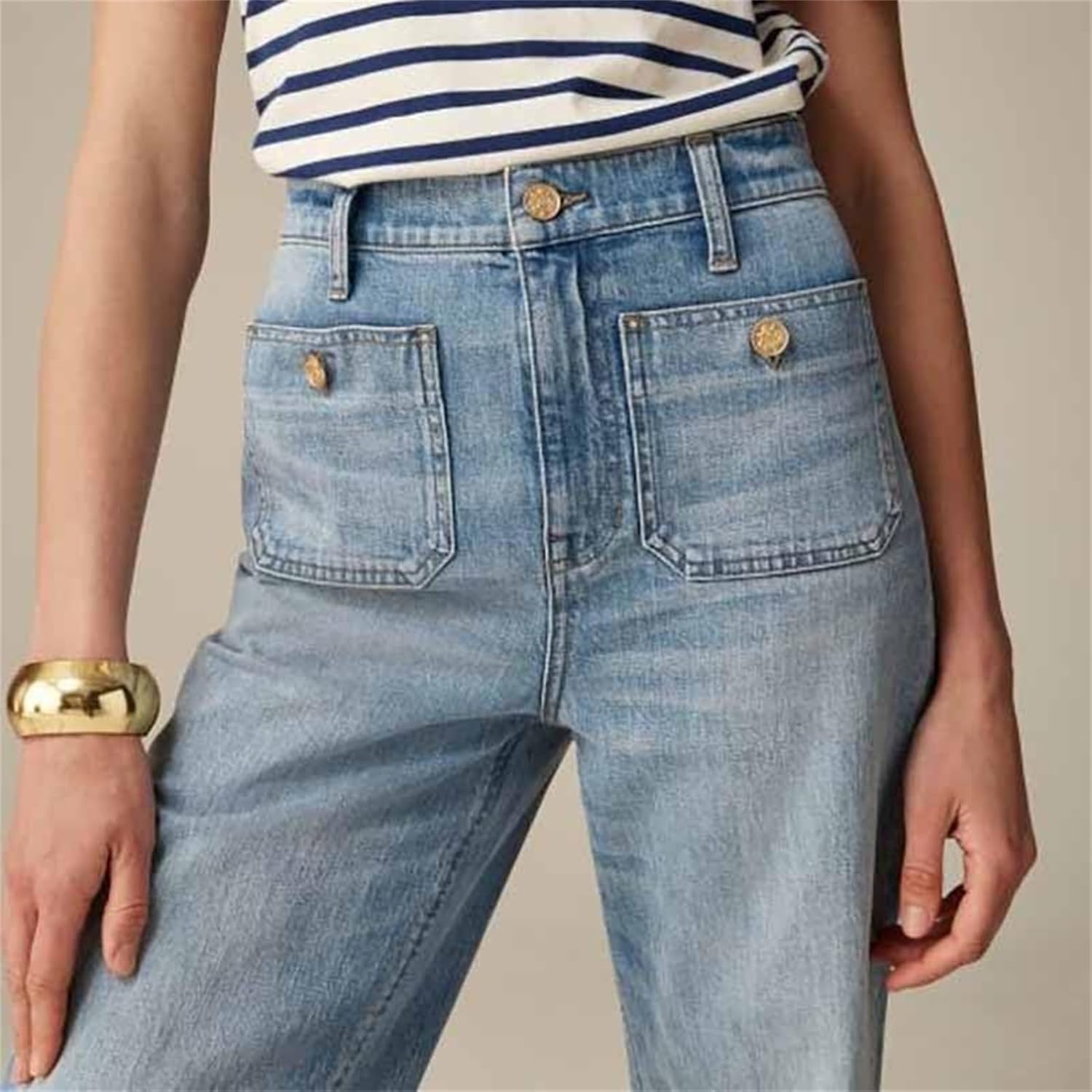 Tummy Control Sailor Wide Leg Trouser, Wide Leg Jeans - Image 3