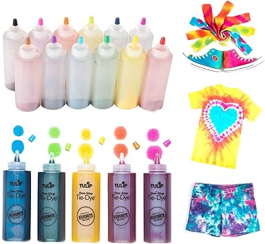 Tulip One-Step Tie-Dye Kit Tulip Fabric 36028 Fdy Super Big 12-Color Tie Dye Kit Bundle, As Detailed