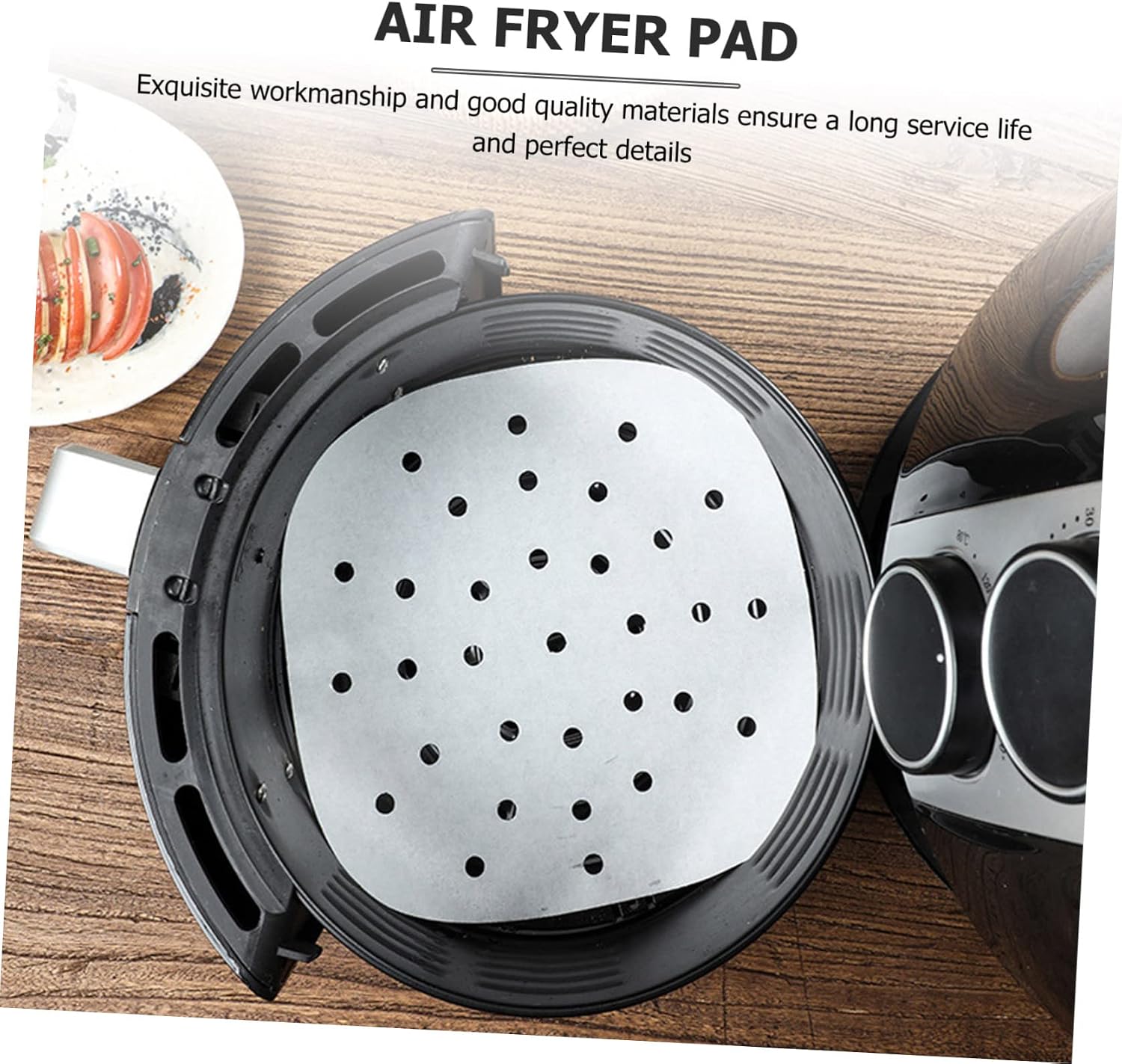 Air Fryer Baking Papers 100 Pack White Paper with Drain Holes