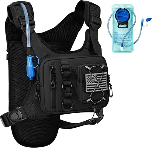 Chaleco de hidratación al aire libre para correr y senderismo, mochila de agua ligera y transpirable con vejiga de 2.0 L, bolsa de pecho sin rebote