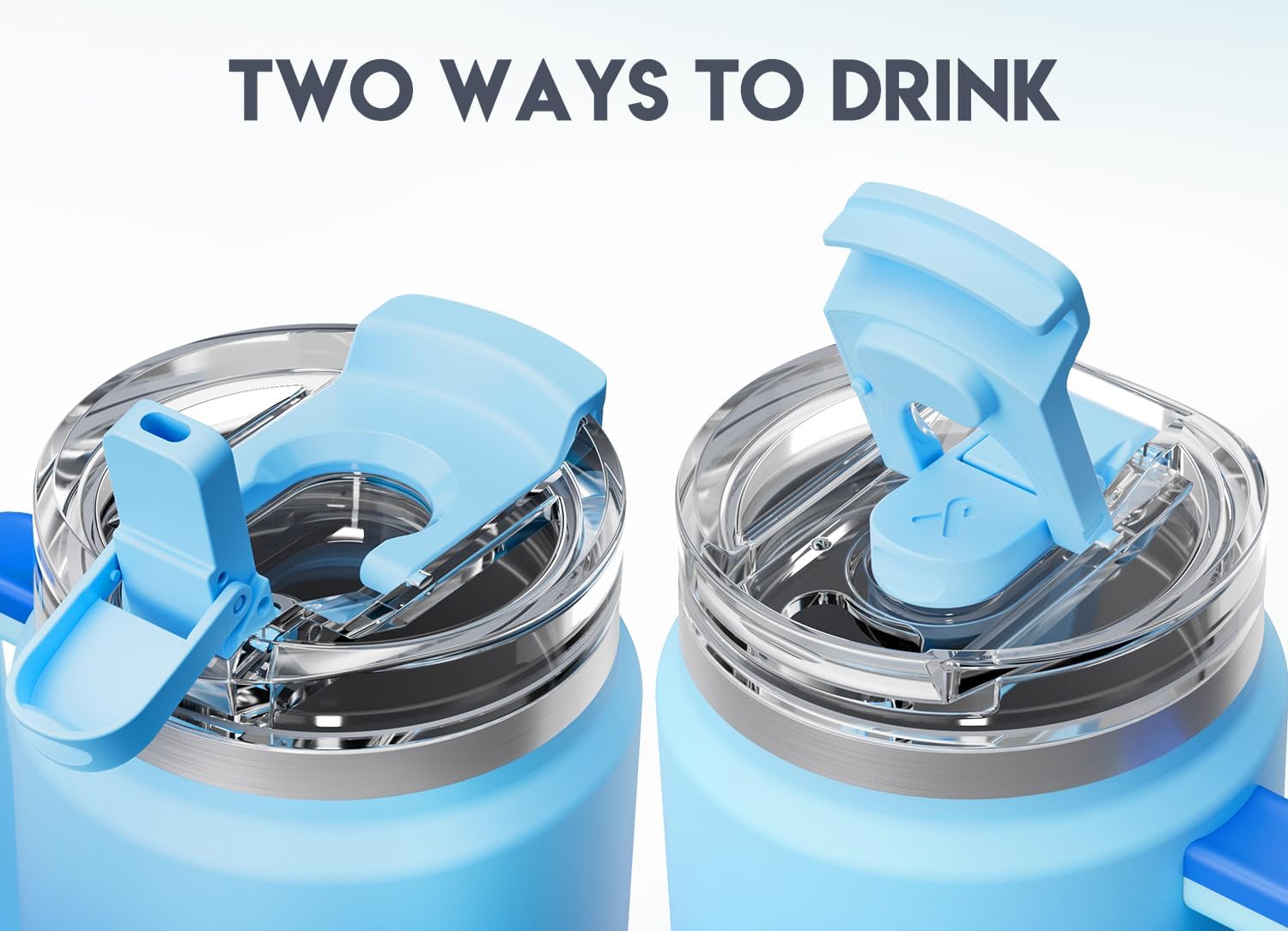 Meoky 40 oz Tumbler with Handle and Straw, Insulated Tumbler with Lid and Straw, Stainless Steel Travel Mug, Keeps Cold for 34 Hours, 100% Leak Proof, Fits in Car Cup Holder (Sky) - Image 6