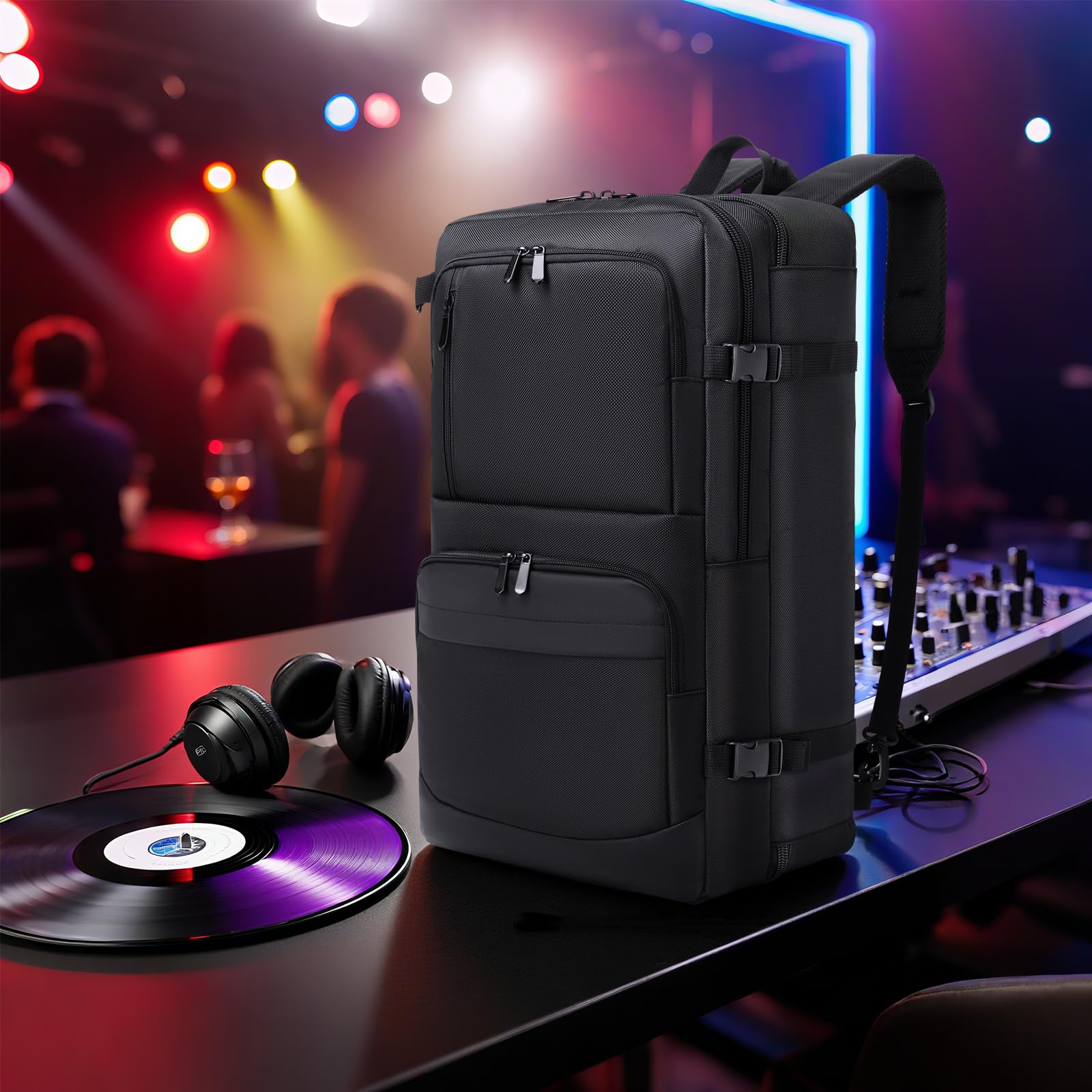 DJ-Controller-Tasche, kompatibel mit Pioneer DDJ-FLX4/DDJ-400/DDJ-REV1 – dick gepolsterter DJ-Rucksack mit mehreren Taschen für Zubehör, verstellbarer Gurt, 56 x 33 x 11 cm