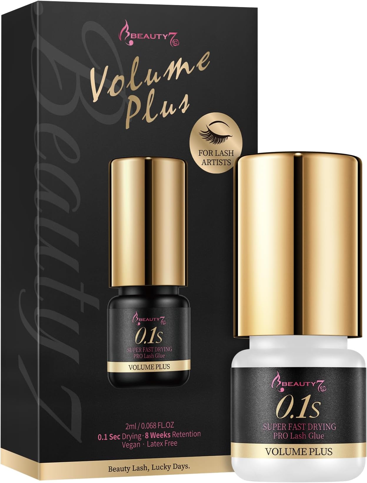 Sponsored Ad – Eyelash Extension Glue Black 2ml, 0.1s Fast Drying Volume Plus Lash Adhesive Glue for Individual Lash Extension, Only for Professionals and Beauticians