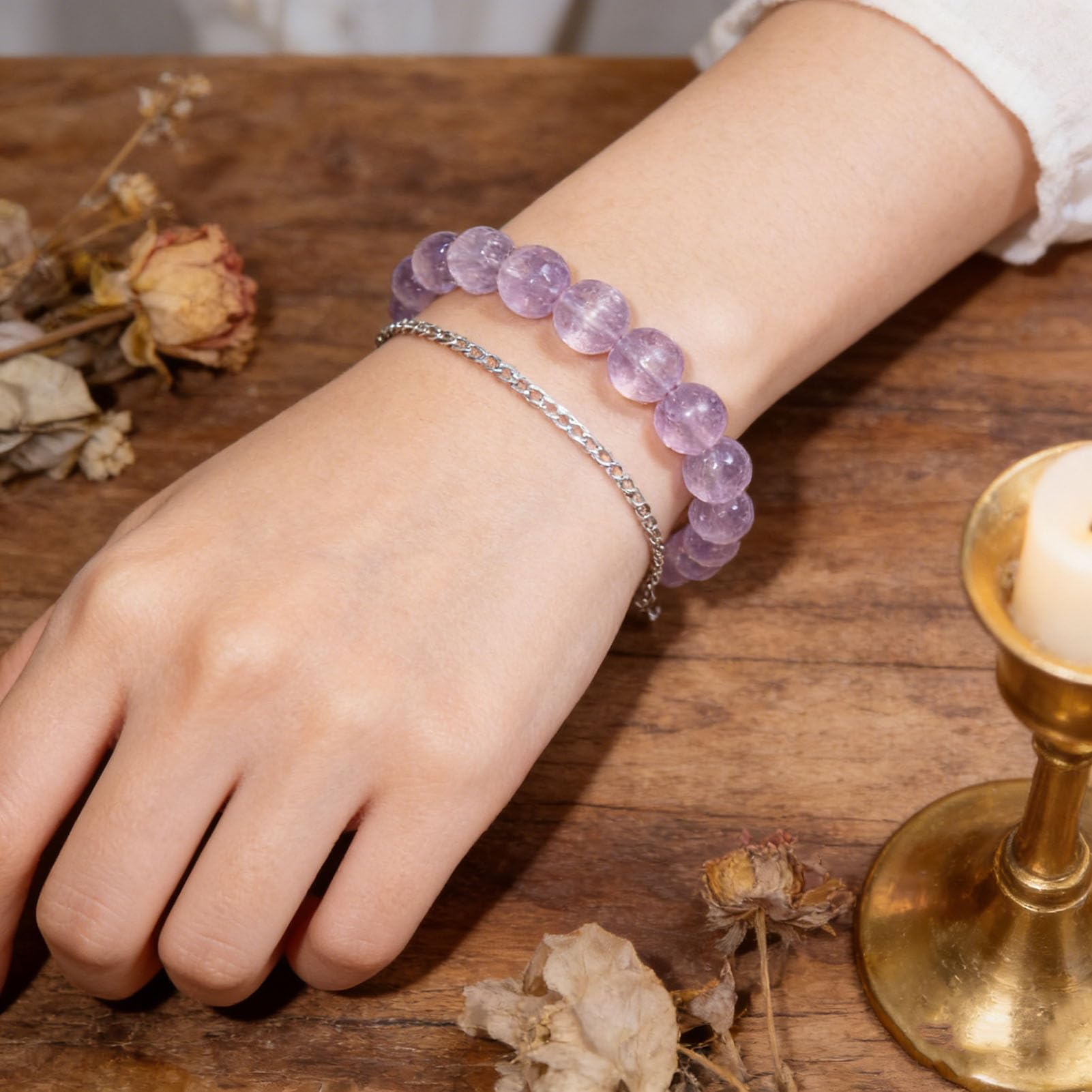 Pulsera de Chakra del corazón de Kunzite, Pulsera de Piedras Preciosas Naturales para el Amor y la compasión incondicionales, joyería de energía de Cristal elástico, Pulseras,10MM