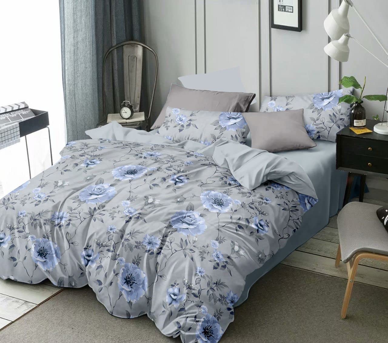 Linemates™ Glace Cotton Double Bed Comforter; 1 Fitted Bedsheet