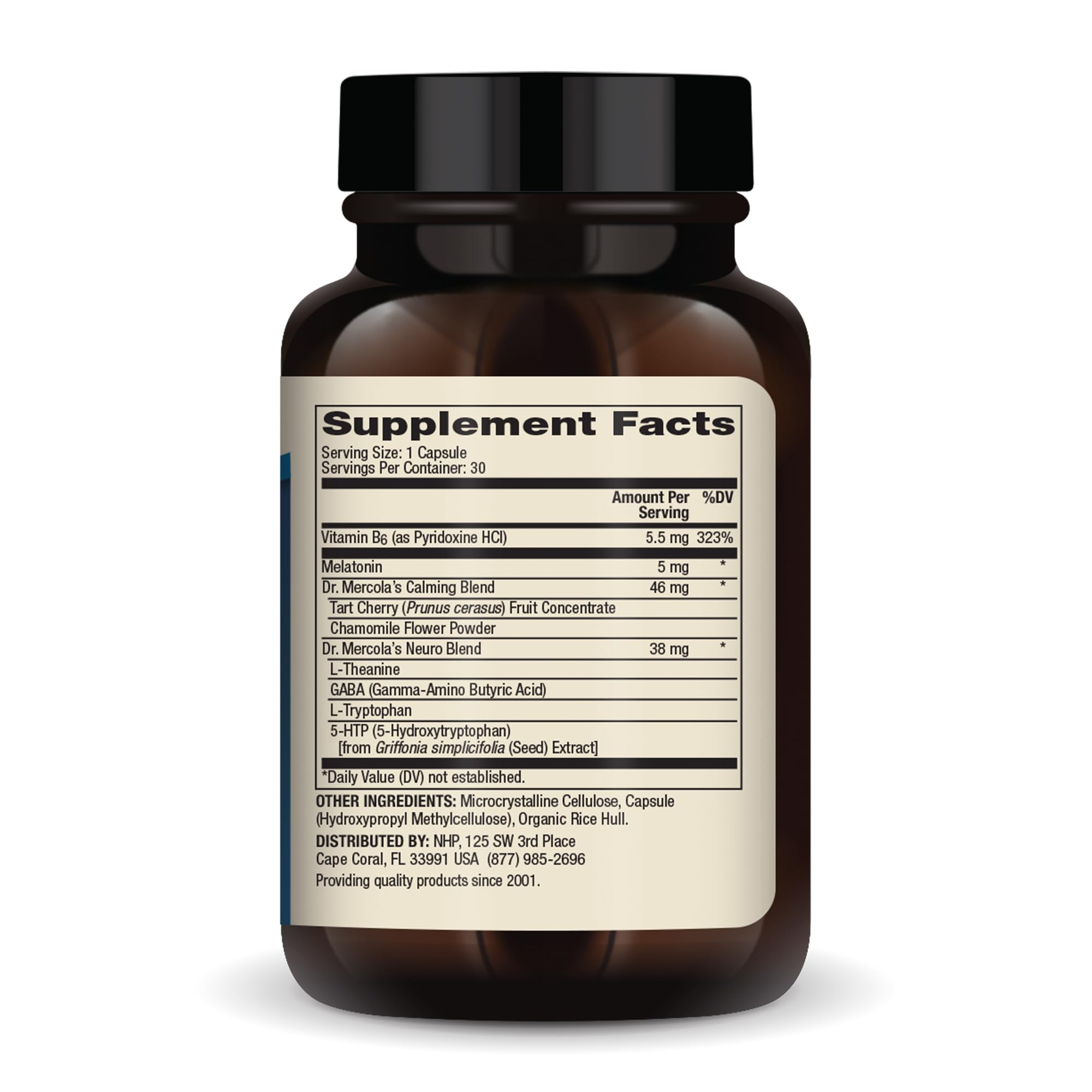 Dr. Mercola Sleep Support with Melatonin, 5 mg, 30 Capsules (30 Servings) — Amazon image 2