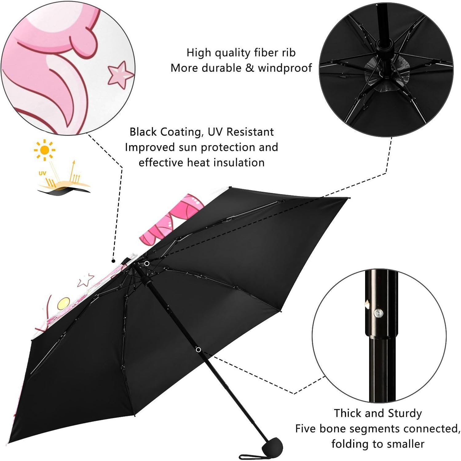Umbrellas for Rain Travel Umbrella Windproof Small Folding Compact Mini Umbrella for Purse Lightweight Portable 1