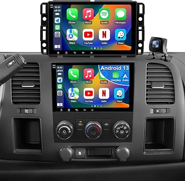 5GWiFi Upgrade Radio for Chevy Silverado 1500 GMC Sierra 1500 2007-2013, Yukon Tahoe 2007-2014, Acadia 2007-2012, Savana Hummer H2 Equinox 8inch Touch Screen Stereo, Carplay Android Auto GPS FM Camera