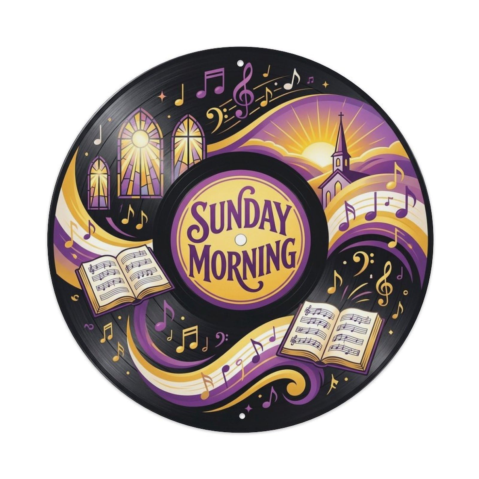 Gospel Vinyl Groove Sunday Morning Music Cover Metal Tin Sign
