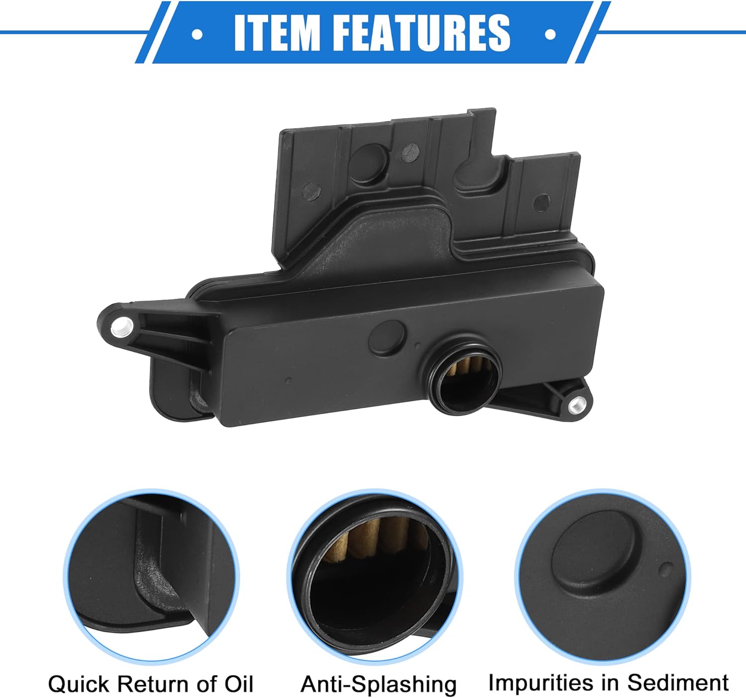 Transmission Filter Kit Compatible for Scion TC 2011-2016, Durable Plastic Black Automatic Transmission Filter with Gasket
