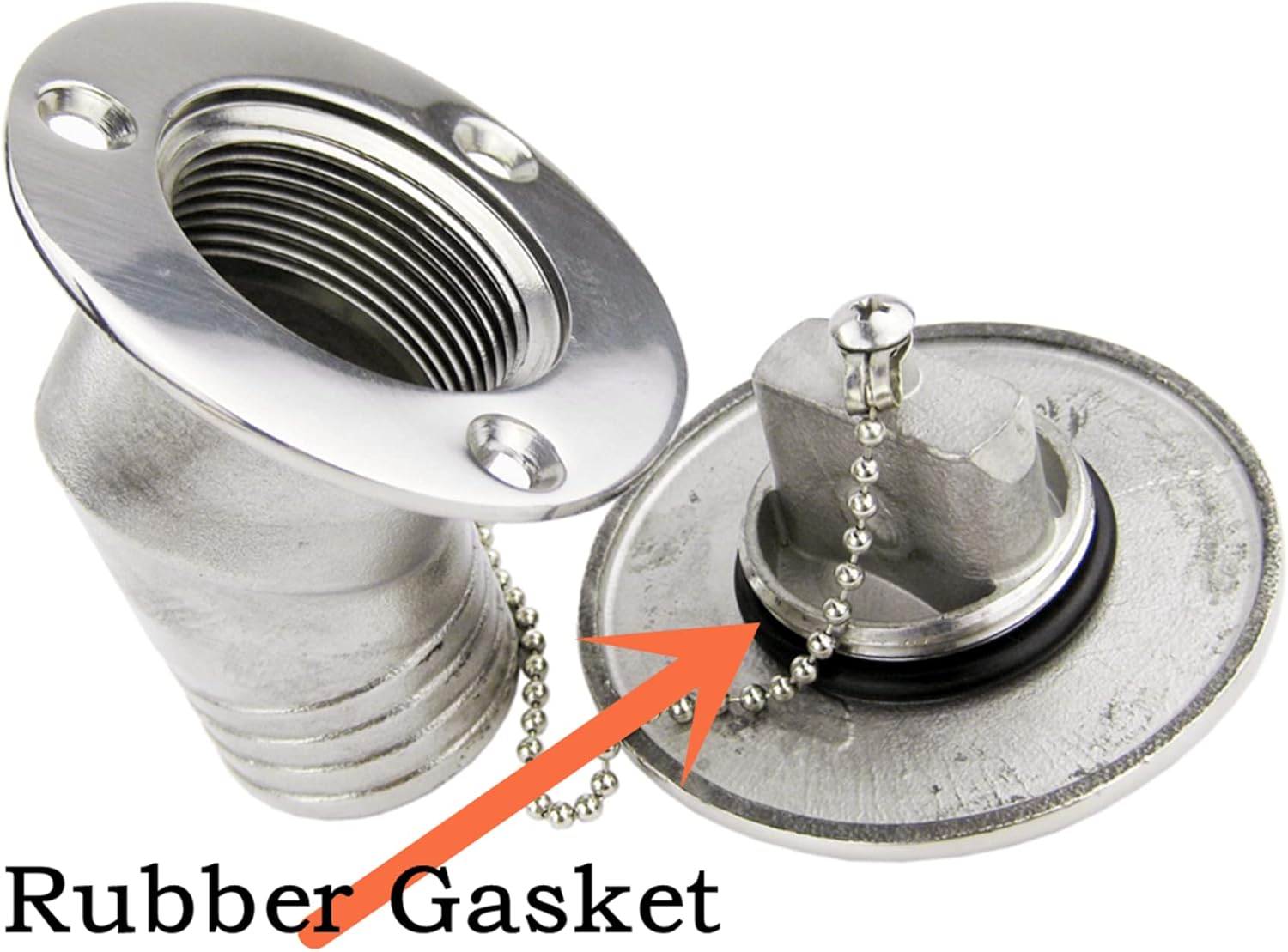 45 Degree Boat Marine Deck Filler Keyless Lift Cap Fits 38mm (1.5") /50mm (2") Diameter fuel hose ，Stainless steel 316 Boat Hardware Accessories Socket yacht W/O-ring seal (Option: Diesel, 2" /50mm)