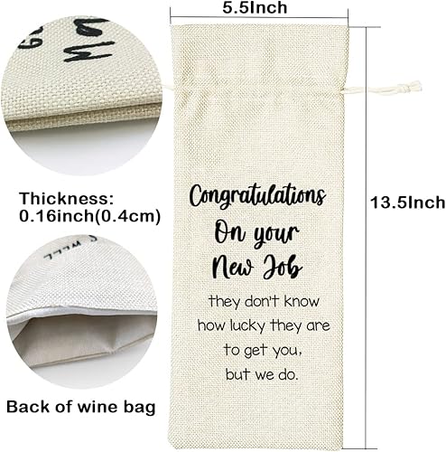 Miniatura 2 de LANBAIHE Bolsa de vino para regalos de trabajo, regalos de promoción, felicitaciones por el nuevo trabajo, regalo de despedida de compañero de