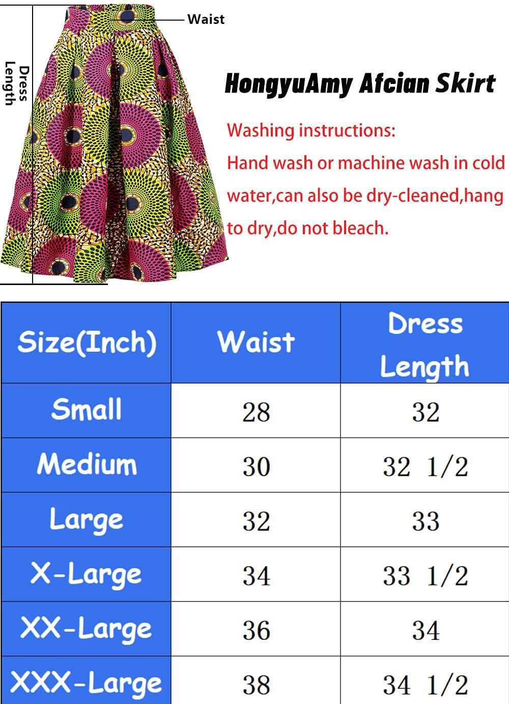 Women's Afriacn High Waist Vintage Skirt Ankara Pleated Midi Skirt with Pockets - Image 7