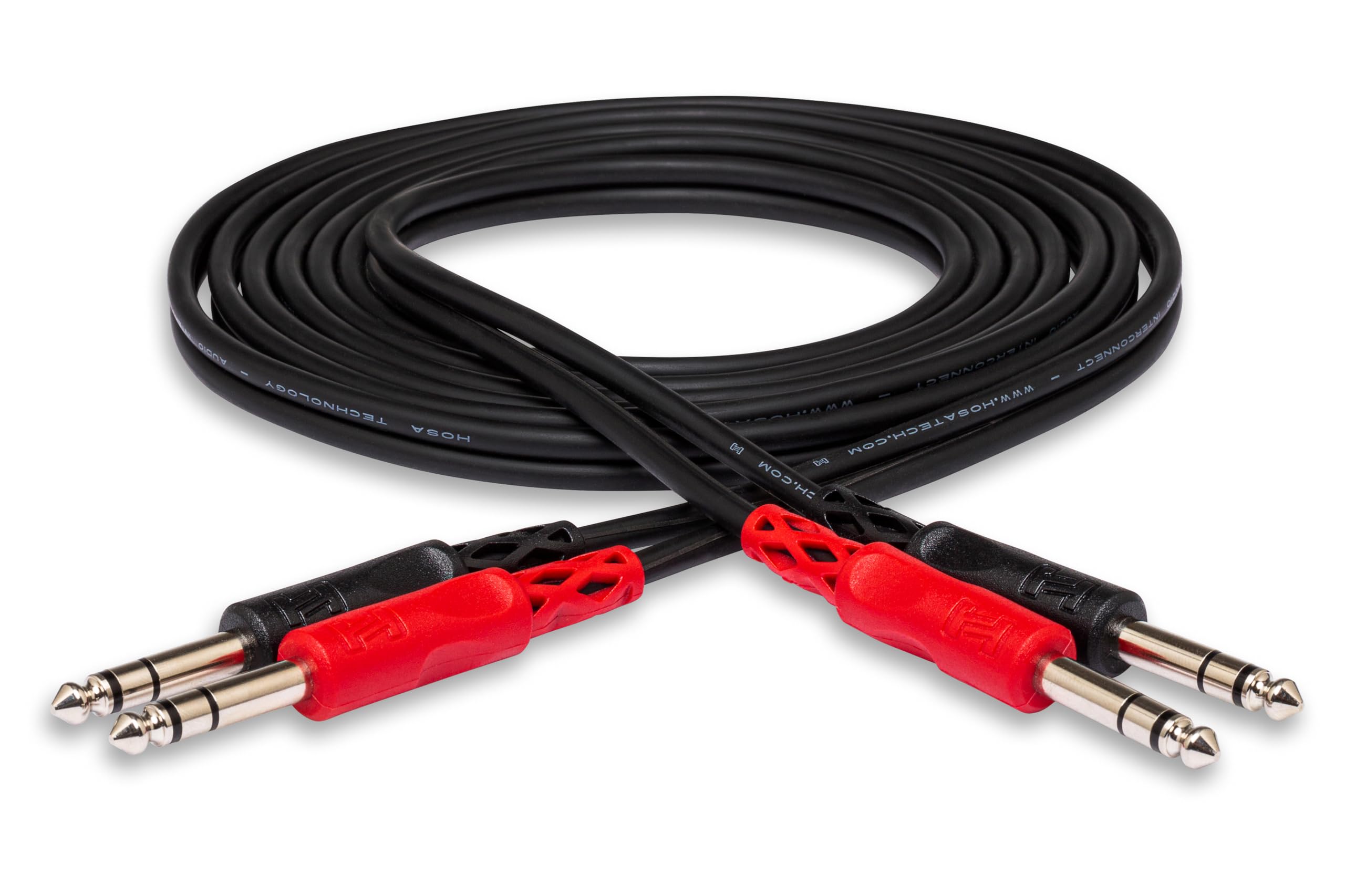 Hosa CSS-203 Dual 1/4 Inch TRS to Same Stereo Interconnect Cable, 9.8 Feet