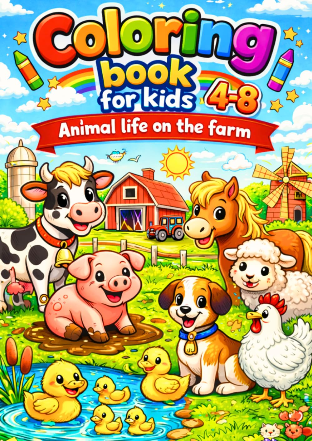 Coloring Book for kids: Animals life on the farm