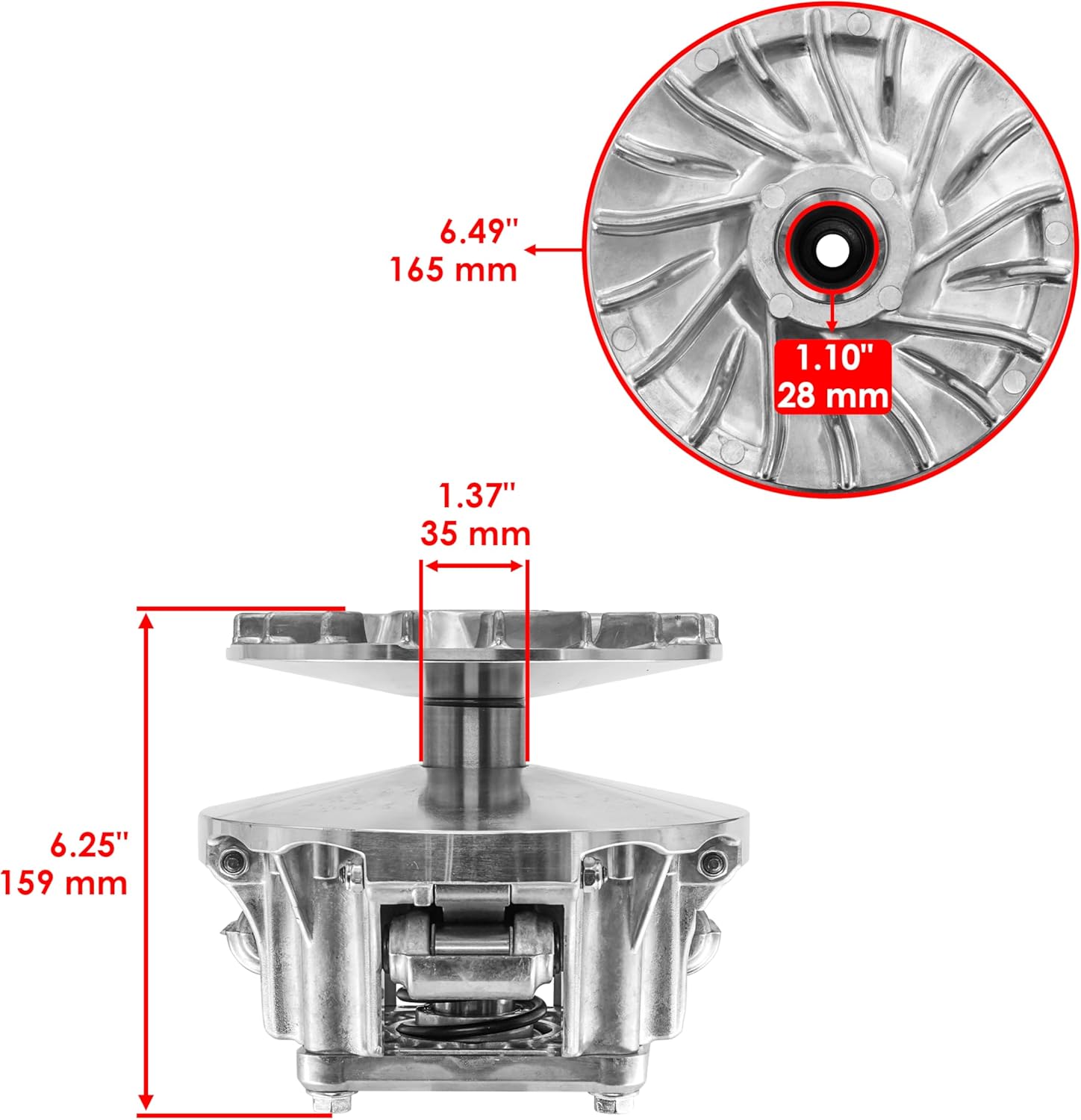 Caltric Primary Drive Clutch Assembly Compatible with Kawasaki Mule 610 XC KAF400F 4x4 2015-2016