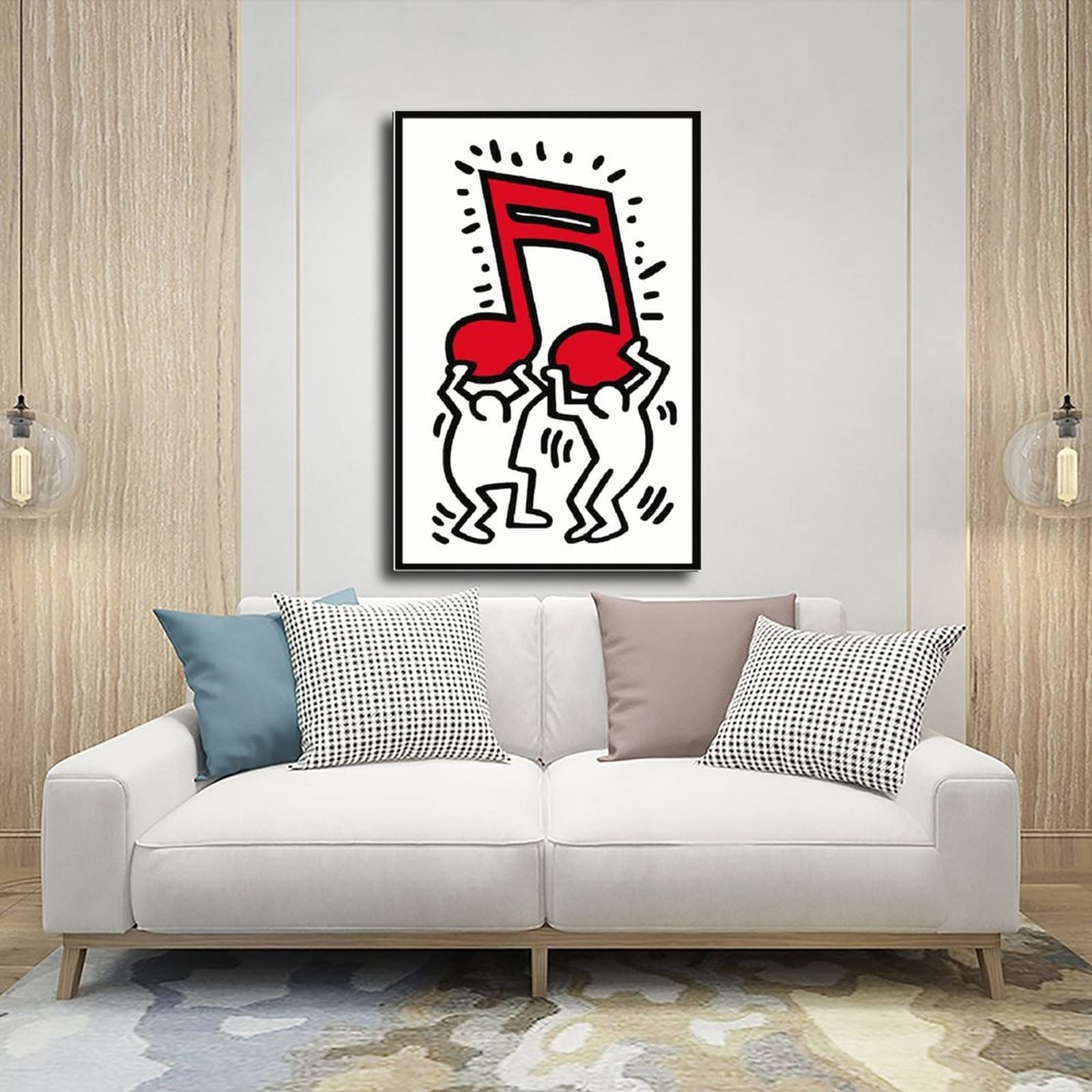 Keith Haring Leinwand Druck 40x60cm - Abstraktes Poster Für Wohnzimmer Deko