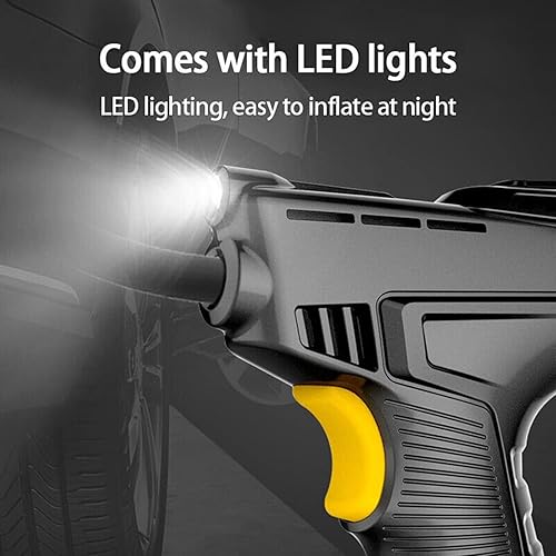 Miniatura 7 de Compresor de aire inalámbrico para coche de 120 W, inflador de neumáticos recargable por USB, pantalla digital, bomba inflable, medidor de presión,