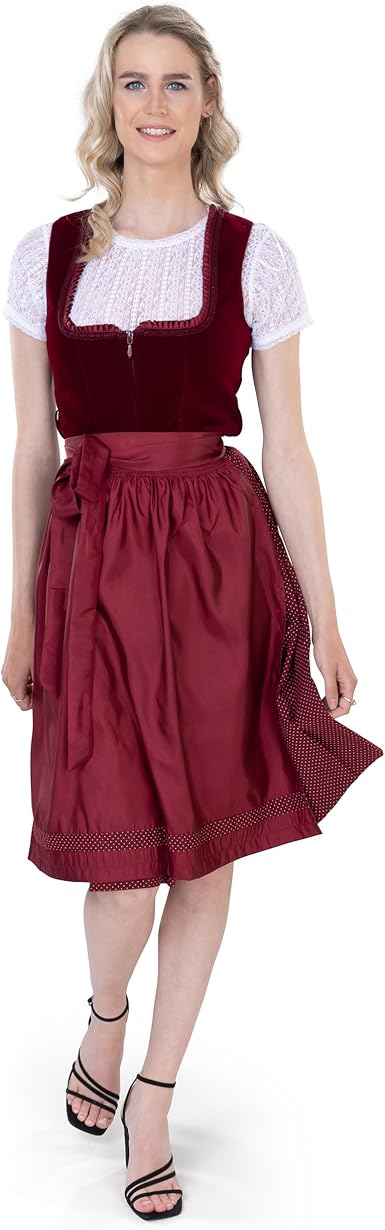 Krüger Dirndl Evi 60cm Länge bordeaux | Goldschmidt Trachten