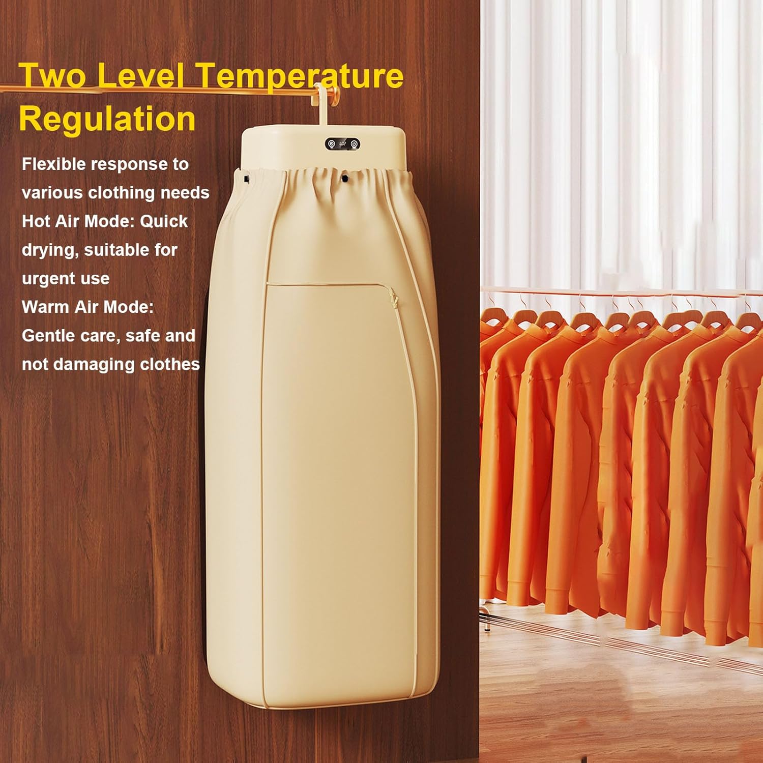 Garosa Portable Clothes Dryer, Large Capacity 6-8 Pieces Energy Efficient 600W with 360 Degree Heating for Home Apartment Travel Silk Cotton Linen Woolen