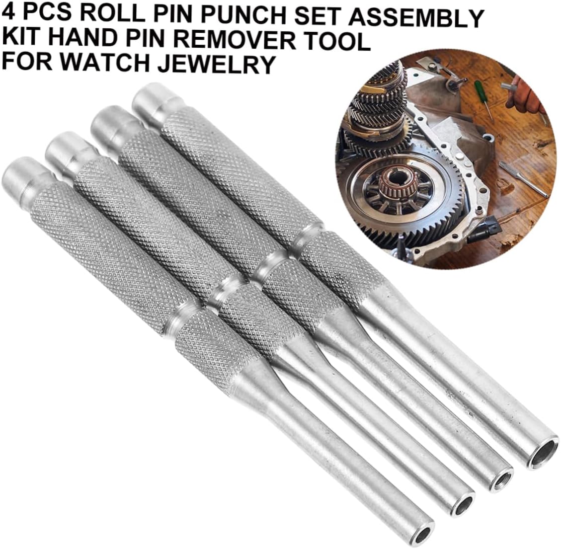 ARTIBETTER 4pcs Pin Punch Set Hand Tool for Removing and Installing Hollow Lightweight Design for Crafts and Repair Construction for -term Use