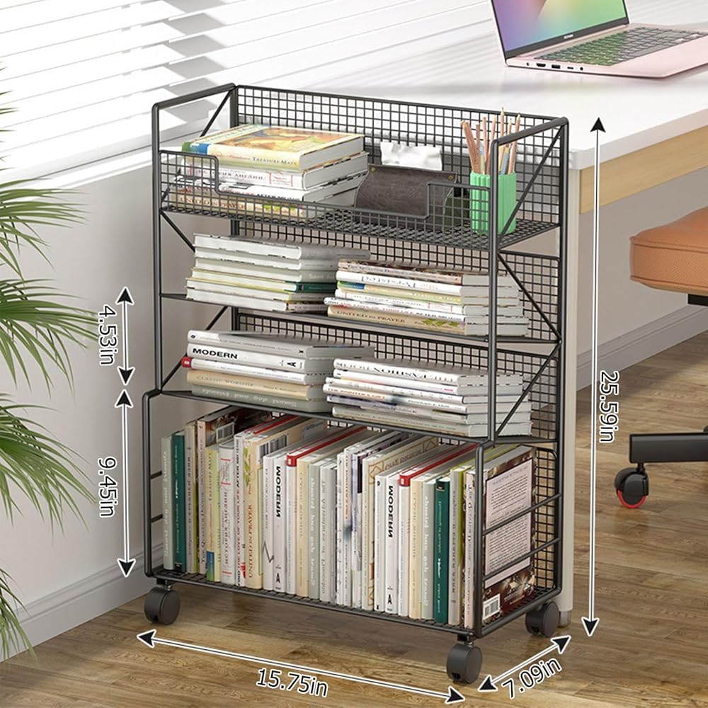 Carrello portadocumenti con ruote bloccabili e cartelle sospese, per casa e ufficio, con 3 cassetti