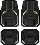 PIC AUTO Heavy Duty Rubber Floor Mats, Purple Aluminum Film Car Mats Set, Front and Rear Car Mats with Anti-Slip Backing, All Weather Protection, Trim-to-Fit for Automotive SUV, Sedan, Van