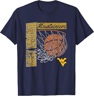 West Virginia Mountaineers Vintage Basketball 90's Navy T-Shirt, Small