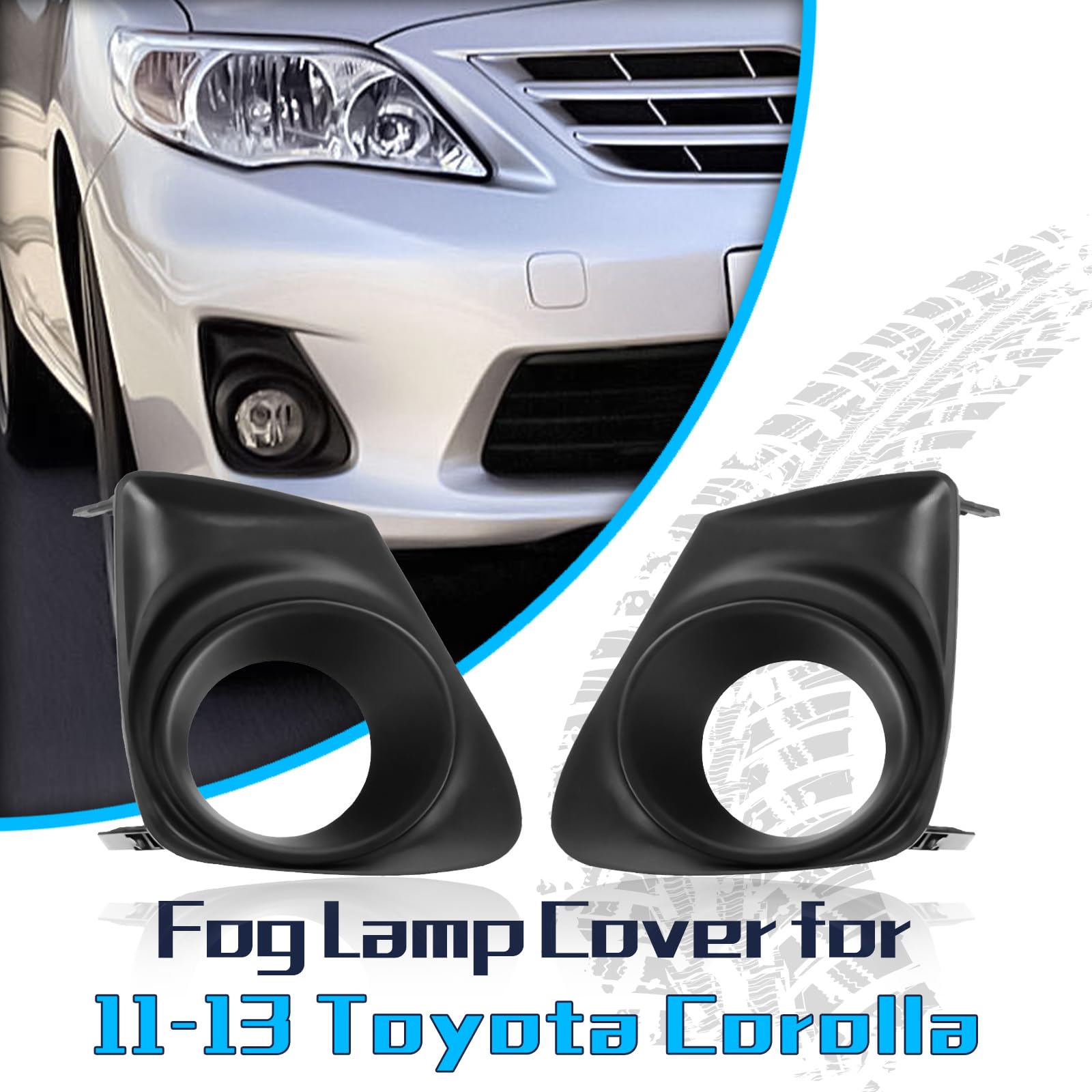 Pair Of Fog Light Hole Insert Covers For 2011-2013 Toyota Corolla – Left & Right – Direct Fit – WenQi