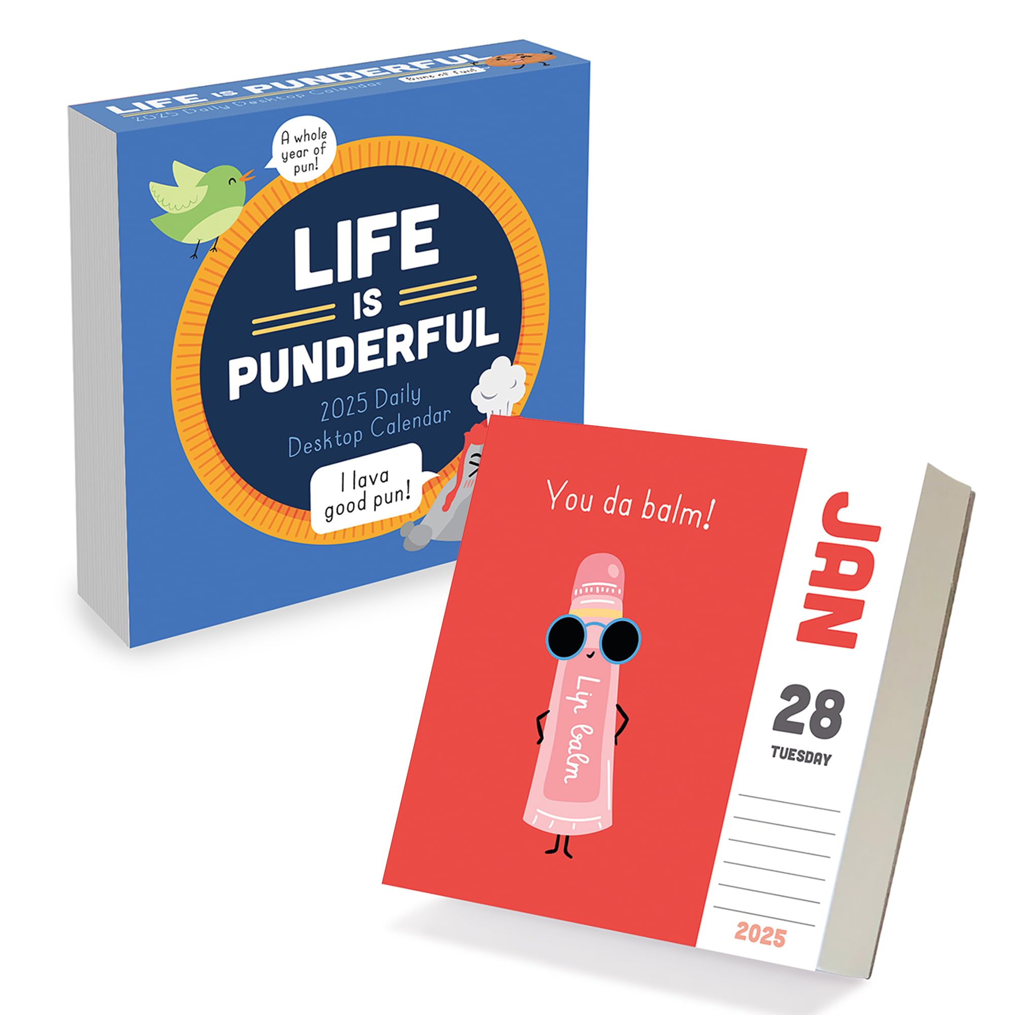 TF PUBLISHING 2025 Puns of Fun Daily Desktop Calendar | Home and Office Organization | Small Desk Top Calendar | Easy Tear-Off Pages | Standing