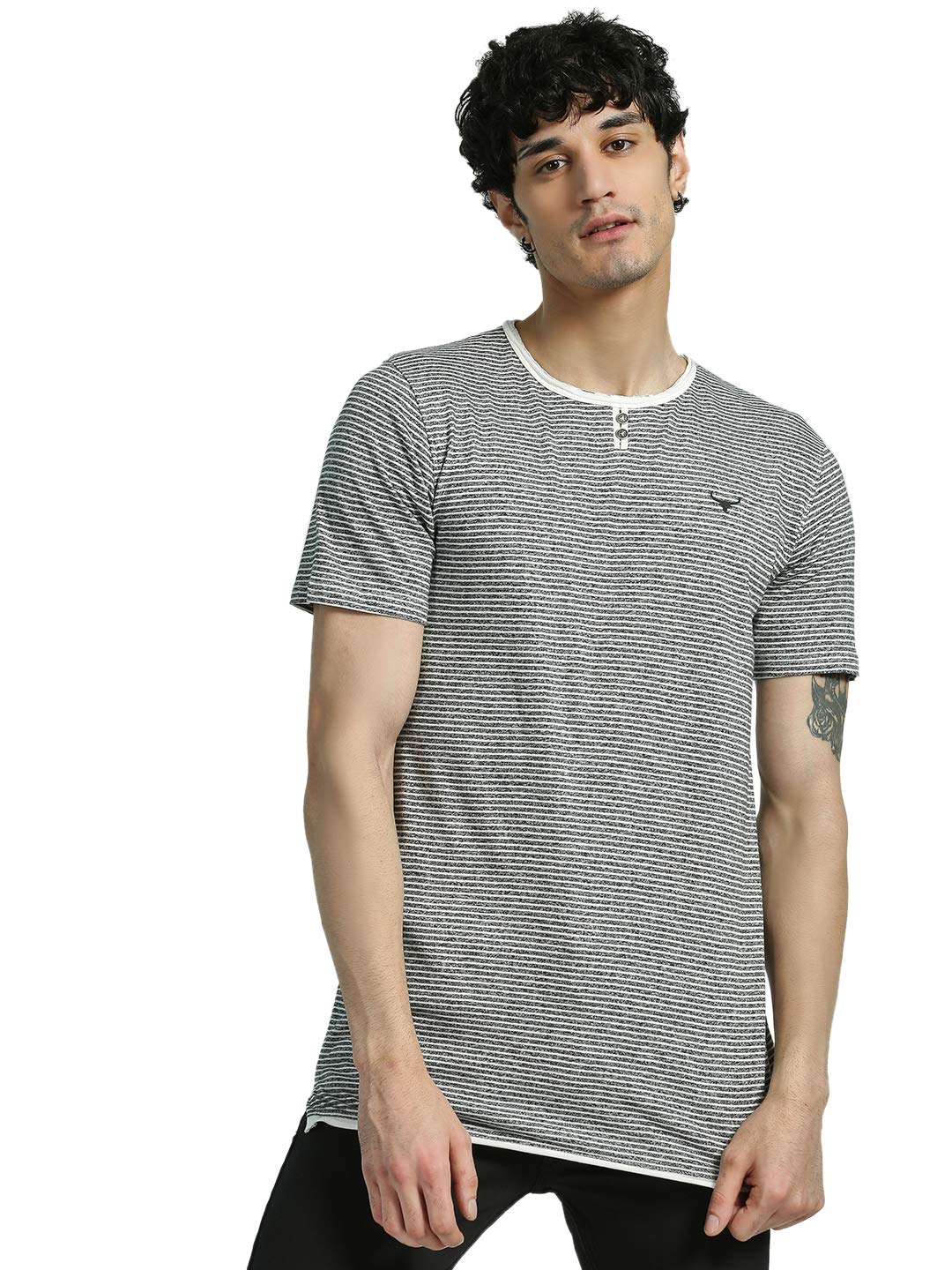 BUFFALO by FBB Striped Henley T-Shirt