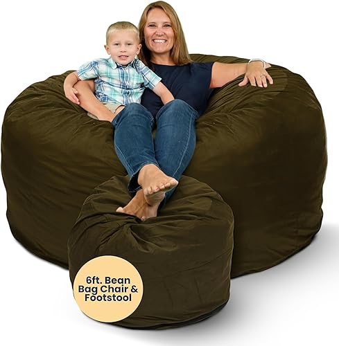 Miniatura 15 de Ultimate Sack - Puf con taburete para pies en varios tamaños y colores: Muebles gigantes con relleno de espuma: fundas lavables a máquina, costuras