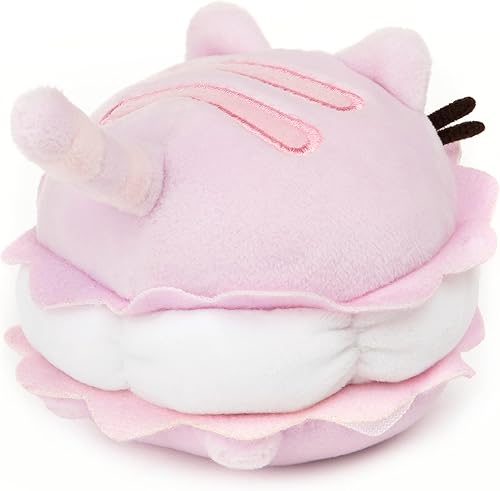 Miniatura 4 de GUND Galleta de macaron Pusheen Sweet Postre Squishy Animal de peluche con tela satisfactoriamente elástica, para edades de 8 años en adelante, rosa