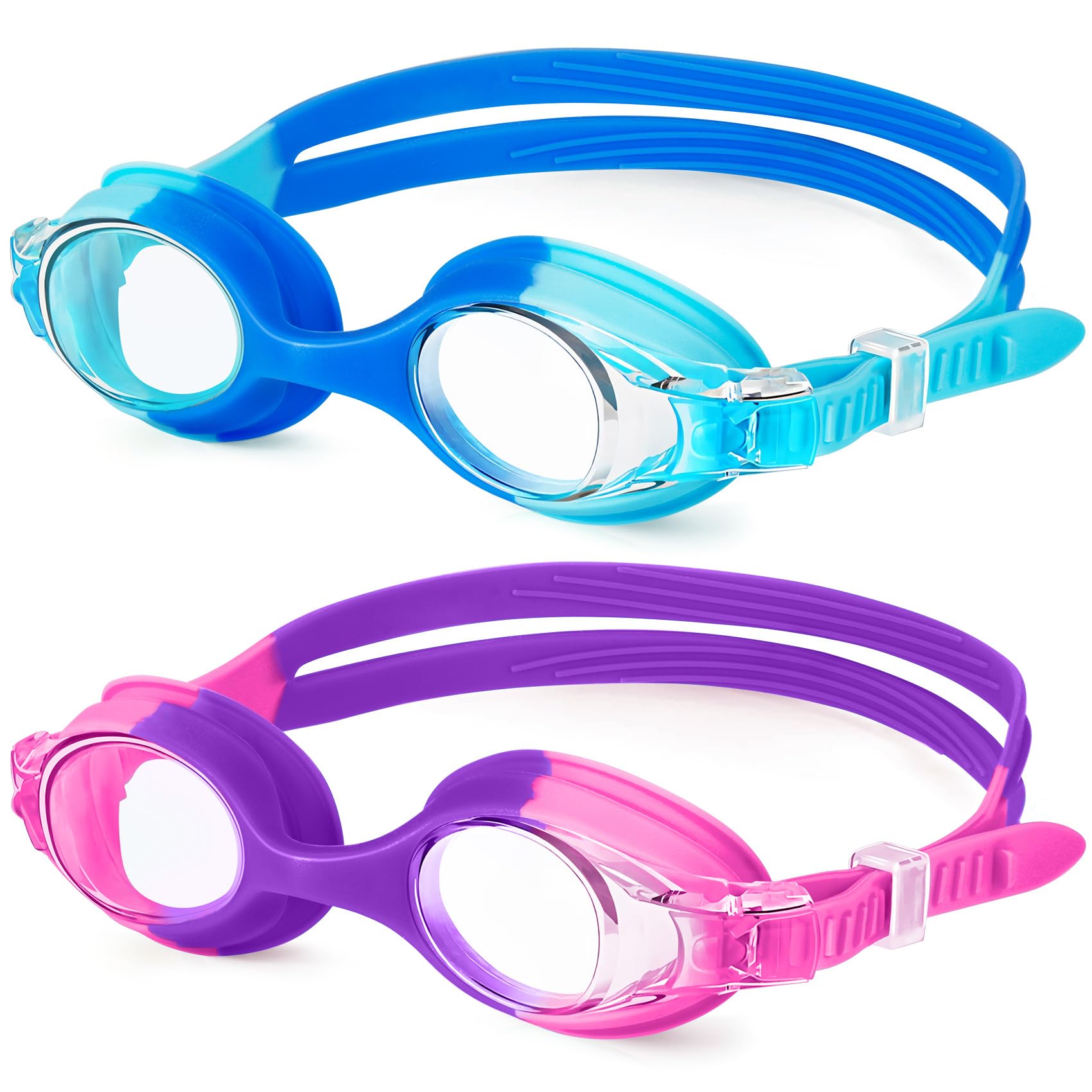 NSSIW Kinder-Schwimmbrille für Kinder: Anti-Beschlag-Schwimmbrille ohne Auslaufen, UV400, Alter 6–16 Jahre