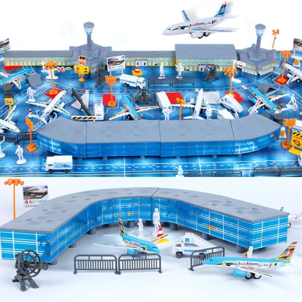 Airplane Table Model Airport Assembled Toy Simulated Scene Toys Gifts
