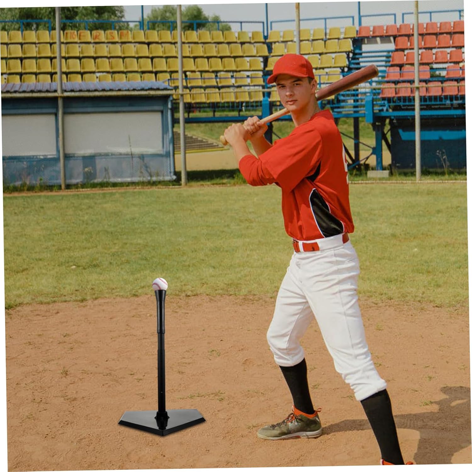 YARNOW 1Pc Stable Baseball Softball Seat Trainer for Adults Durable Outdoor Batting Aid Enhances Motor Skills Hand Eye Coordination for Training Practice Sessions