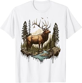 Elk Hunting Hiking Outdoor Camping Forest Men Women T-Shirt