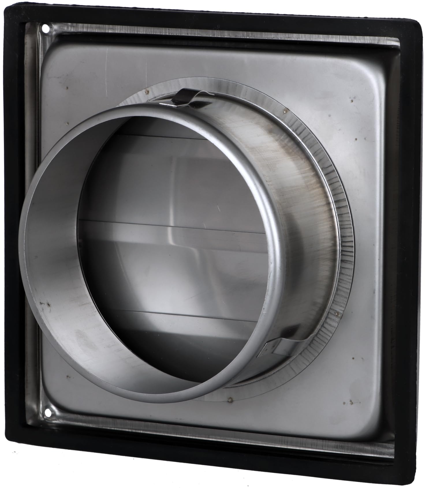 Grille Aération Ventilation 2-en-1 Inox 304 Ø150 mm - 4 Lames Mobiles Clapet Anti-Retour Automatique + Stop Odeurs & Air Froid - Hotte VMC Sèche-Linge - 185x185 mm DN150 - Garantie 5 Ans